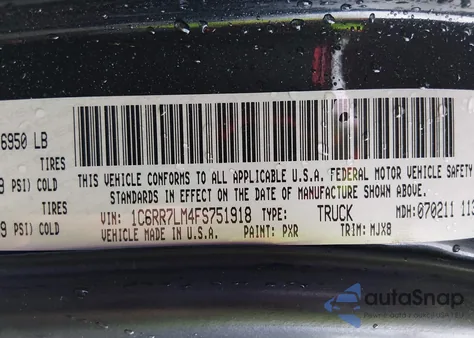 2015 Ram 1500 Lone Star from USA, damaged, VIN 1C6RR7LM4FS751918